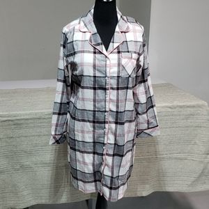 Liz Claiborne Sleepshirt XL/ Gry & Wht